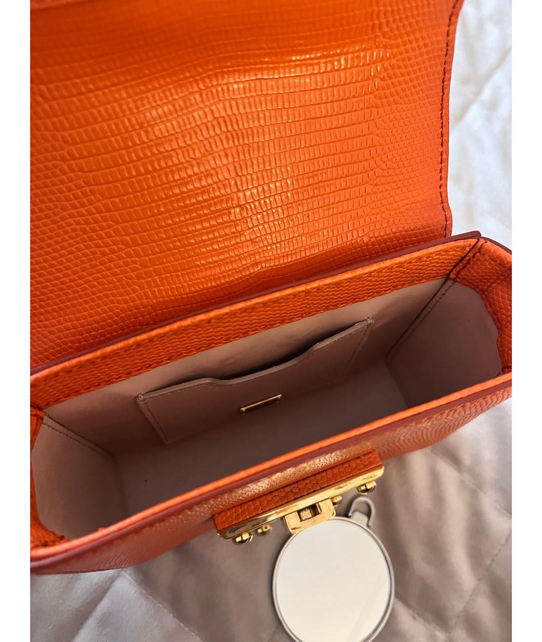 DOLCE&GABBANA Оранжевая кожаная сумка через плечо, фото 4