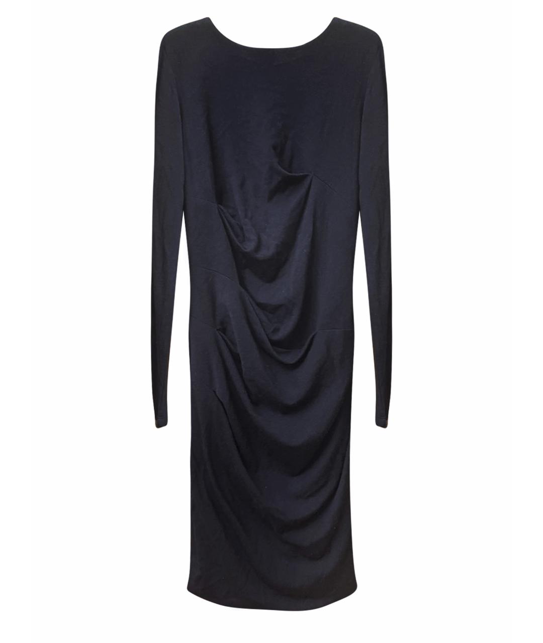 SPORTMAX Темно-синее шерстяное повседневное платье, фото 1