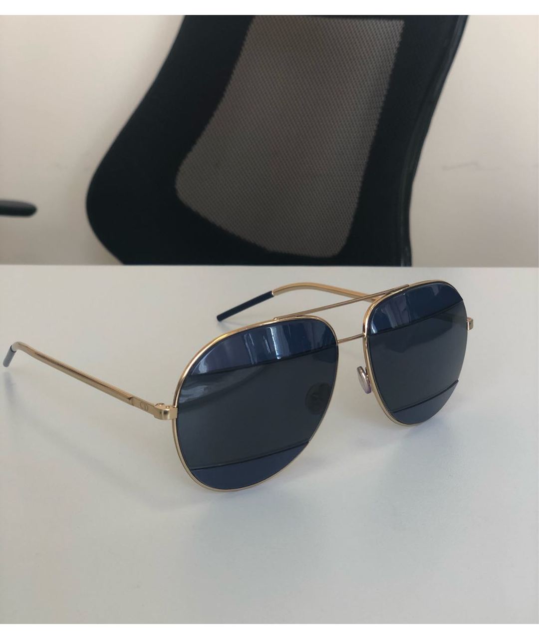 CHRISTIAN DIOR PRE-OWNED Темно-синие металлические солнцезащитные очки, фото 2