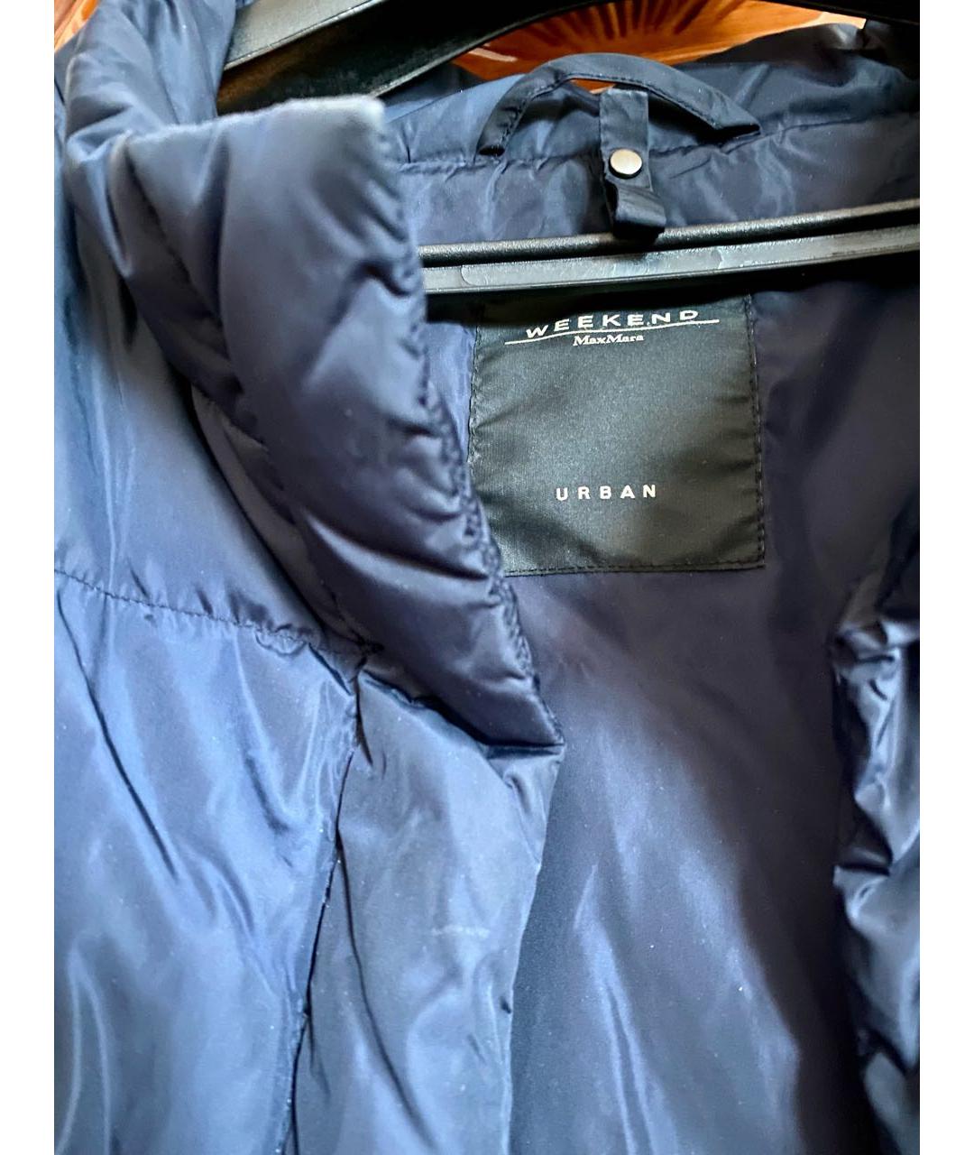 WEEKEND MAX MARA Темно-синяя полиамидовая куртка, фото 7
