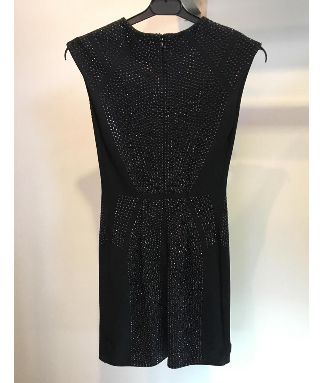 PHILIPP PLEIN Черное хлопко-эластановое коктейльное платье, фото 4