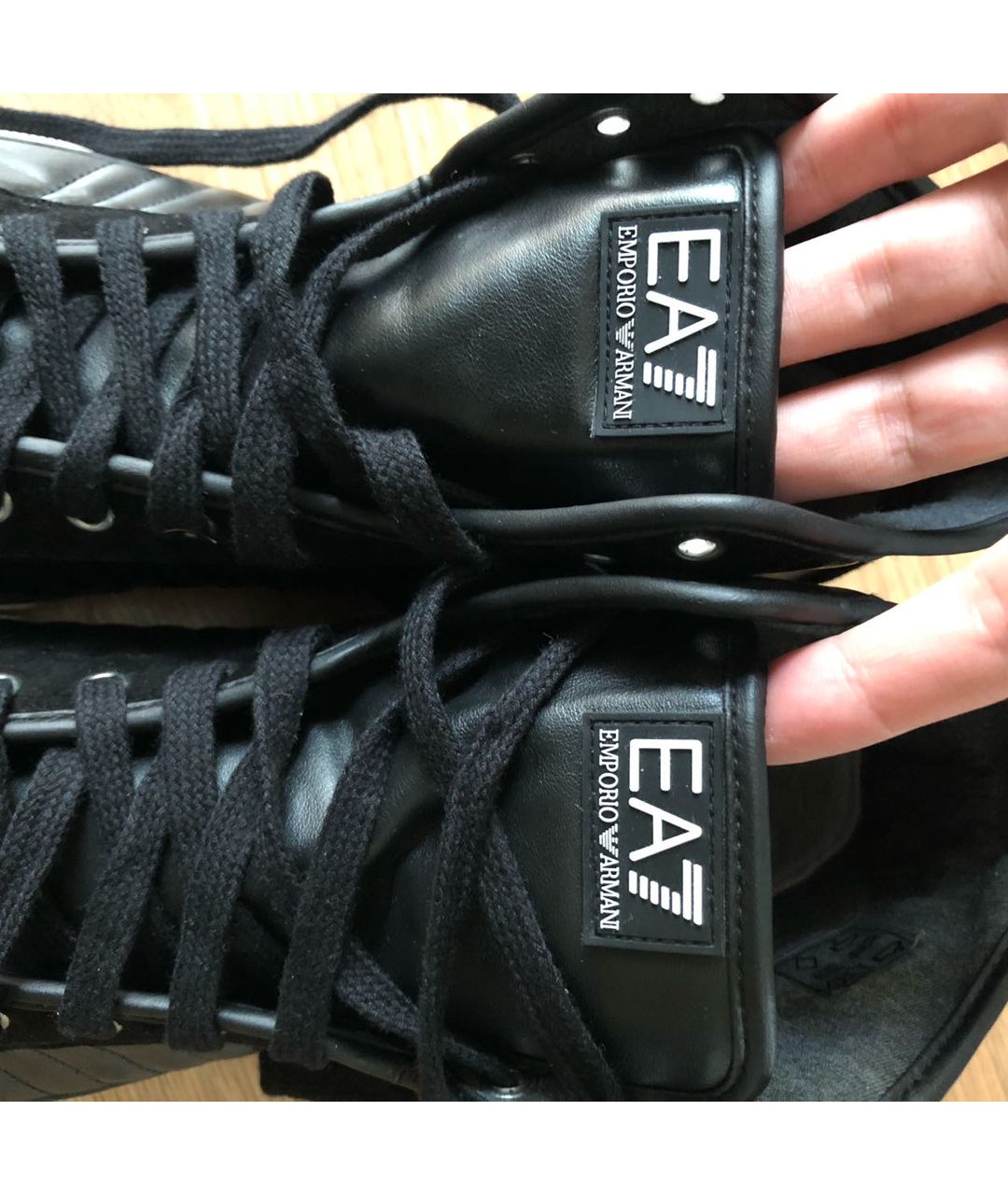 EMPORIO ARMANI Черные замшевые высокие кроссовки / кеды, фото 6