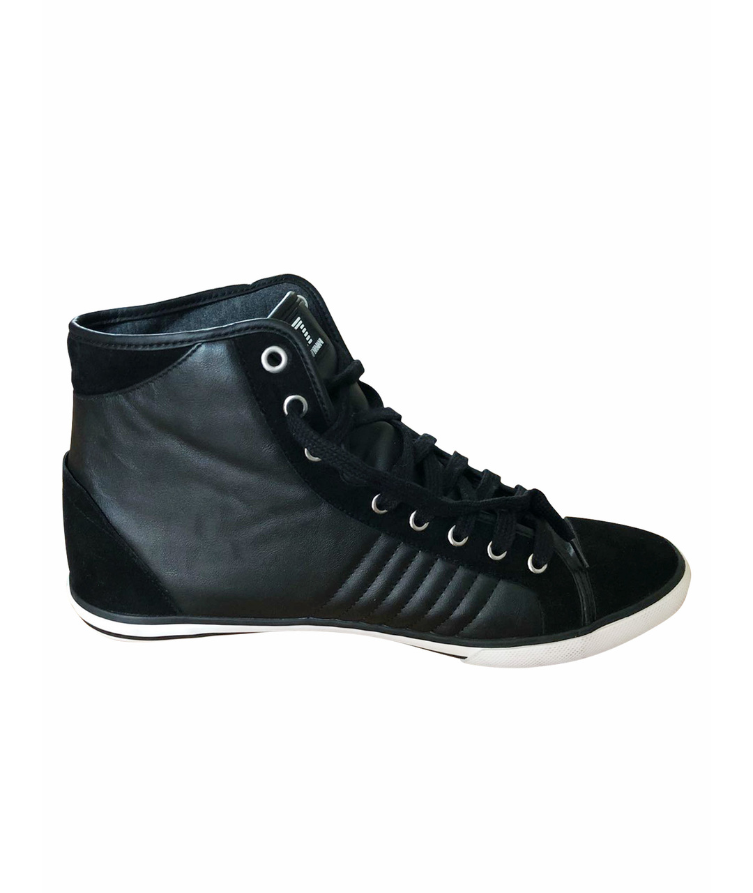 EMPORIO ARMANI Черные замшевые высокие кроссовки / кеды, фото 1