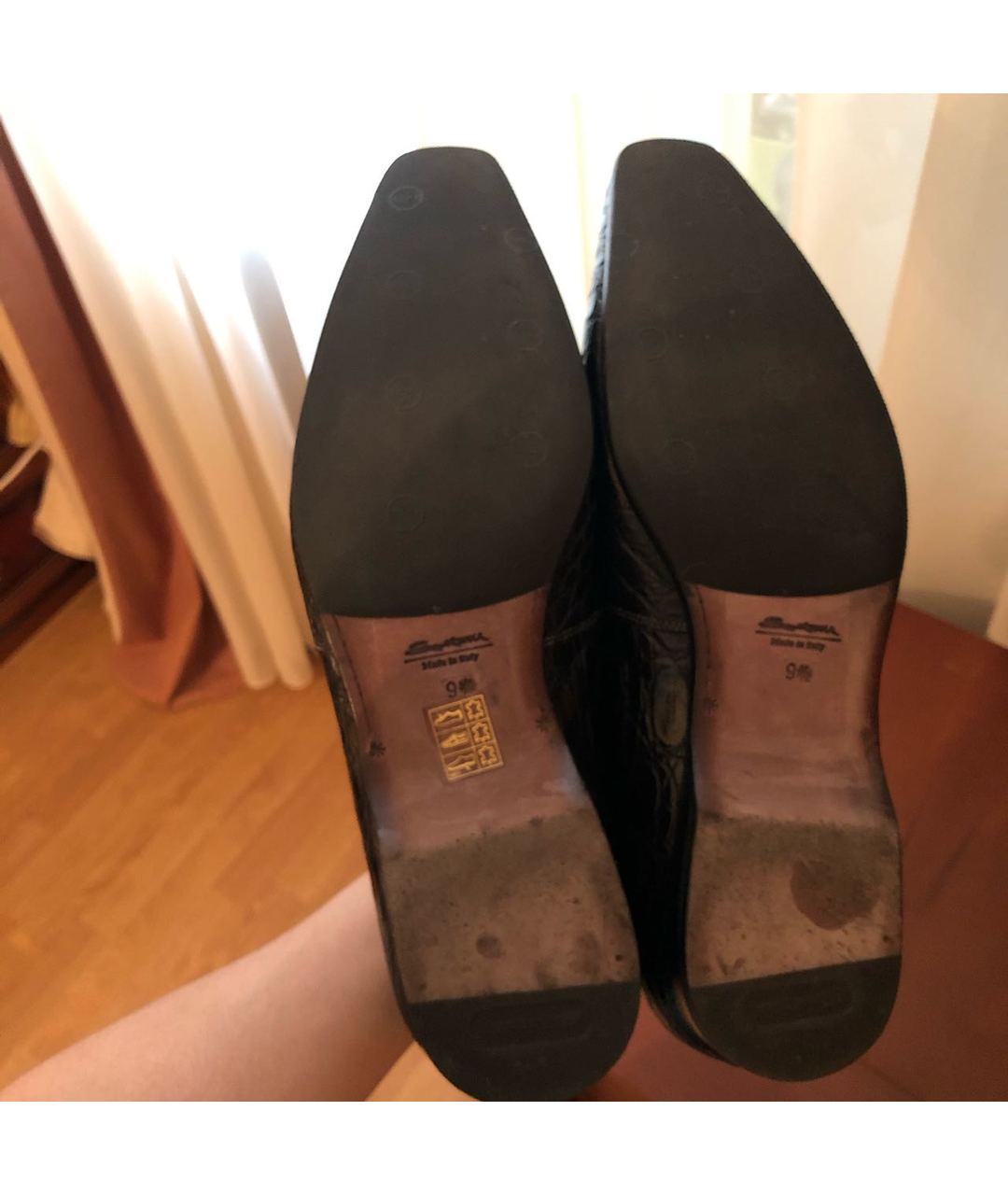SANTONI Черные туфли из лакированной кожи, фото 5