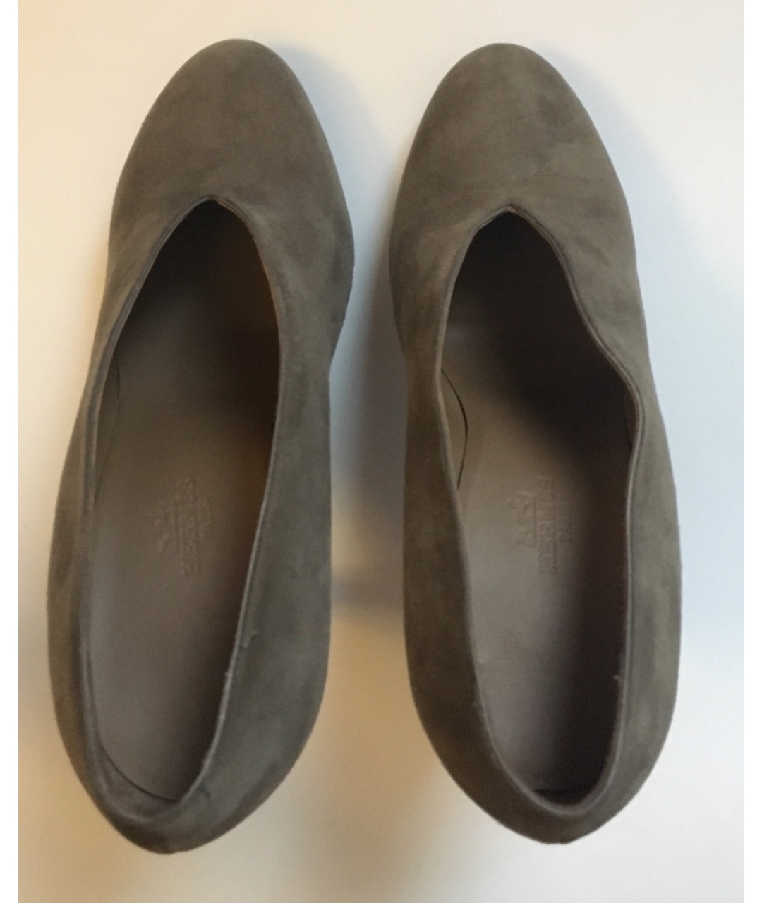 HERMES PRE-OWNED Бежевые замшевые туфли, фото 7