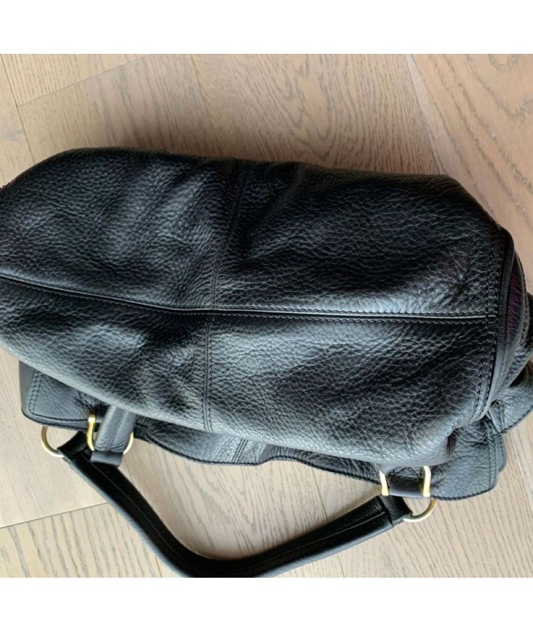 BURBERRY Черная кожаная сумка с короткими ручками, фото 7