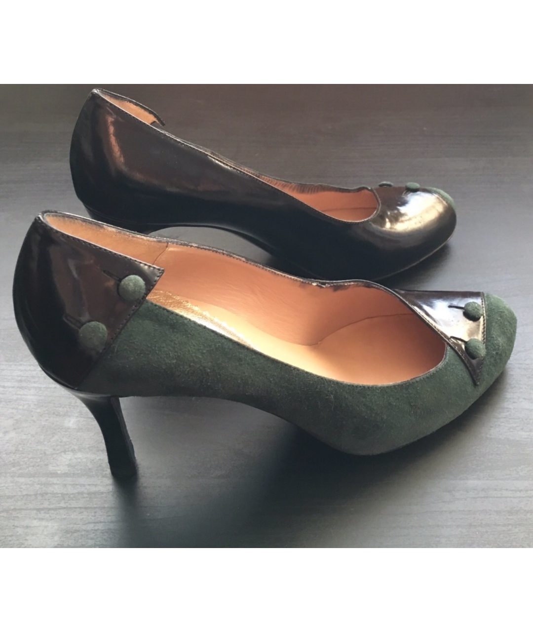 EMPORIO ARMANI Зеленые замшевые туфли, фото 9