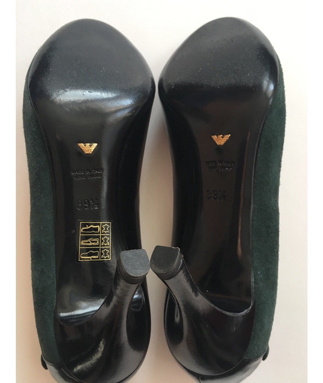 EMPORIO ARMANI Зеленые замшевые туфли, фото 5