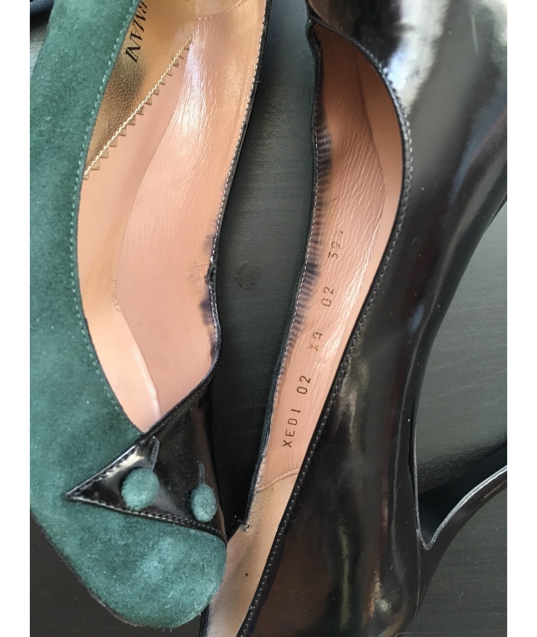 EMPORIO ARMANI Зеленые замшевые туфли, фото 6