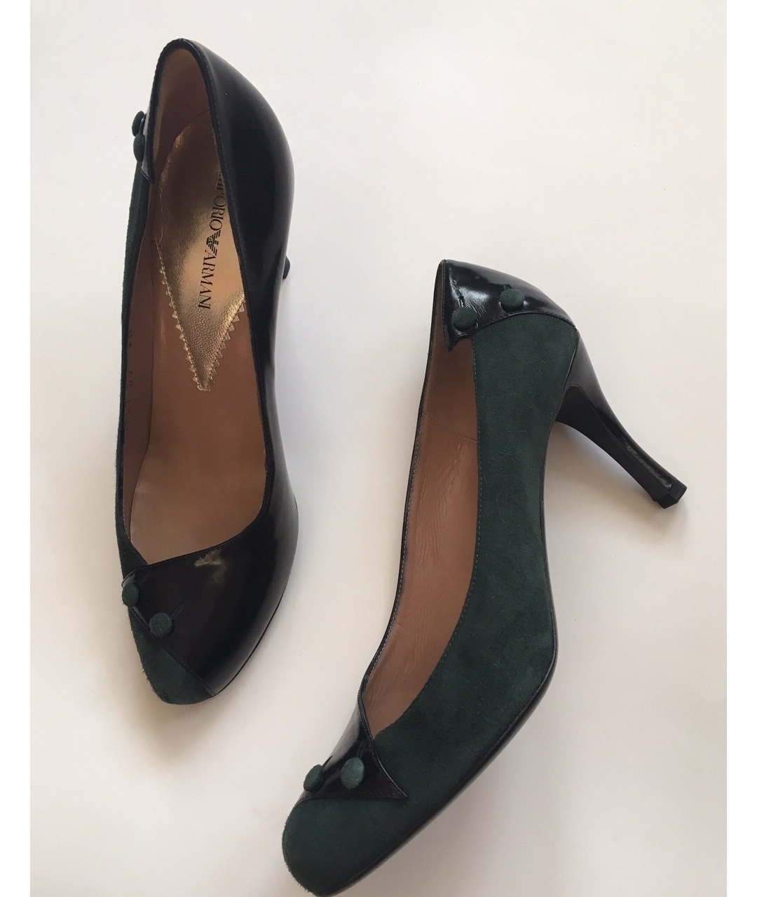 EMPORIO ARMANI Зеленые замшевые туфли, фото 8