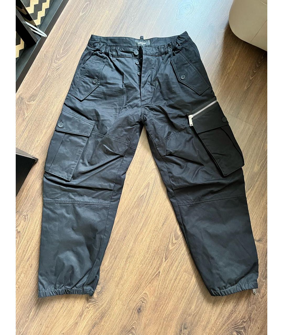 DSQUARED2 Черные хлопковые повседневные брюки, фото 7