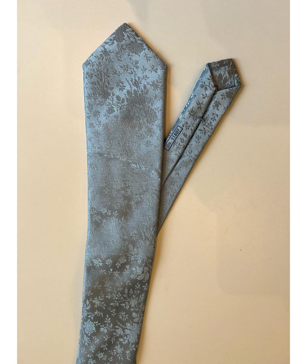 BRIONI Голубой шелковый галстук, фото 2