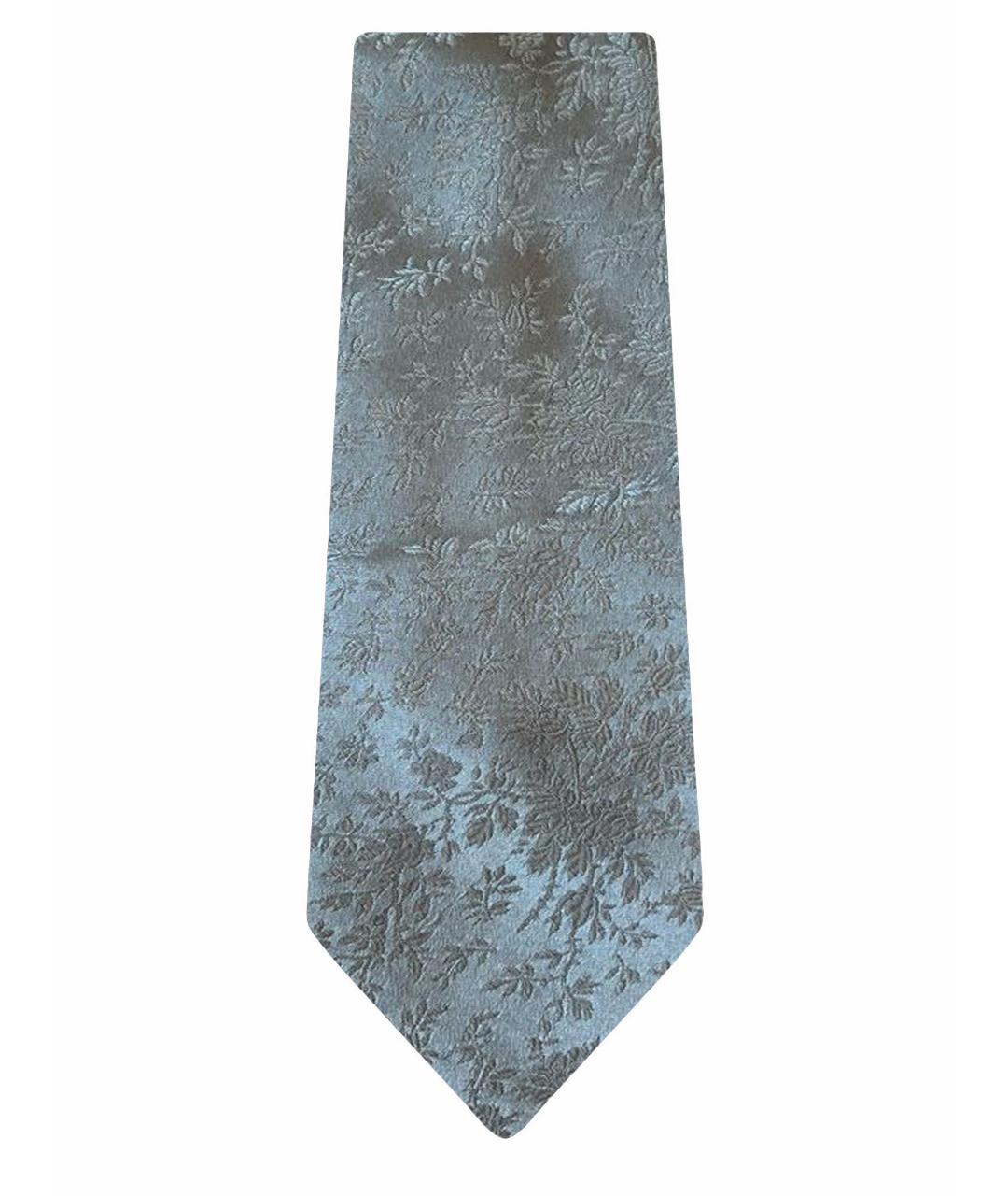 BRIONI Голубой шелковый галстук, фото 1