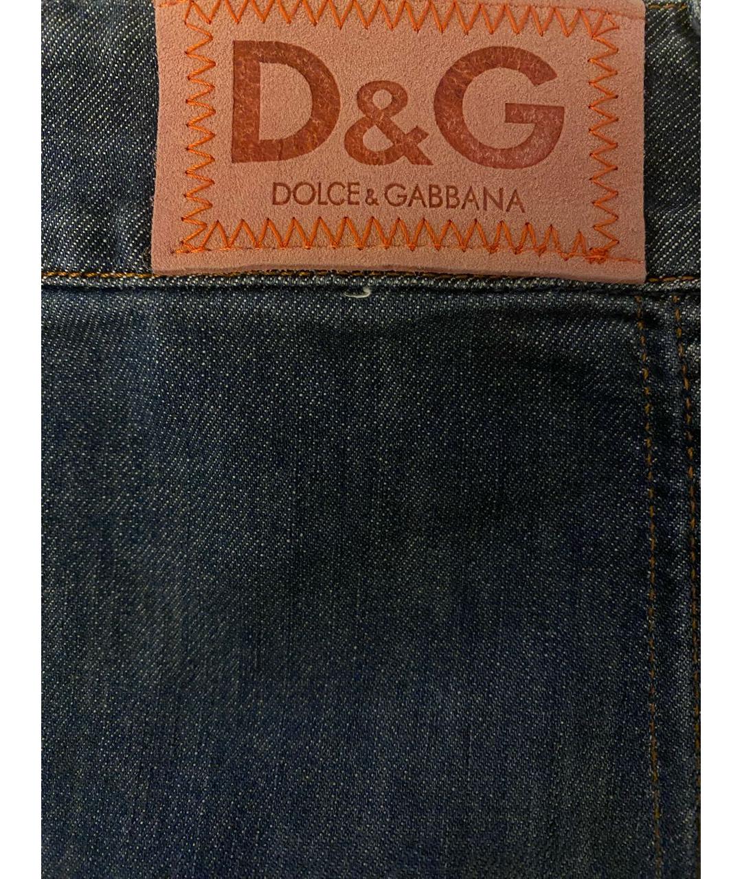 DOLCE & GABBANA VINTAGE Темно-синяя деним юбка мини, фото 7