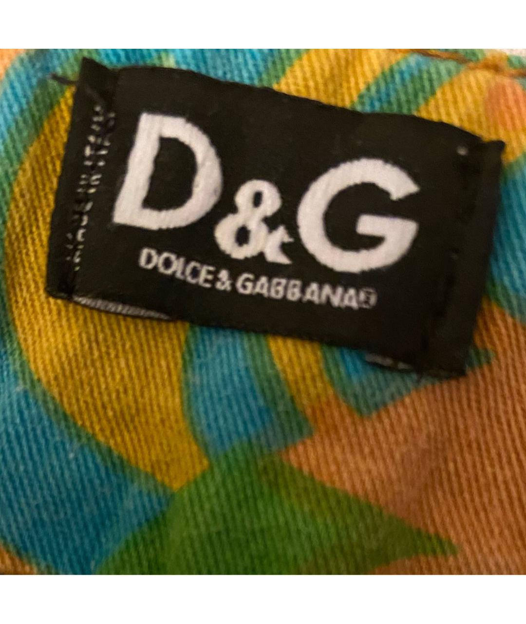 DOLCE & GABBANA VINTAGE Темно-синяя деним юбка мини, фото 3