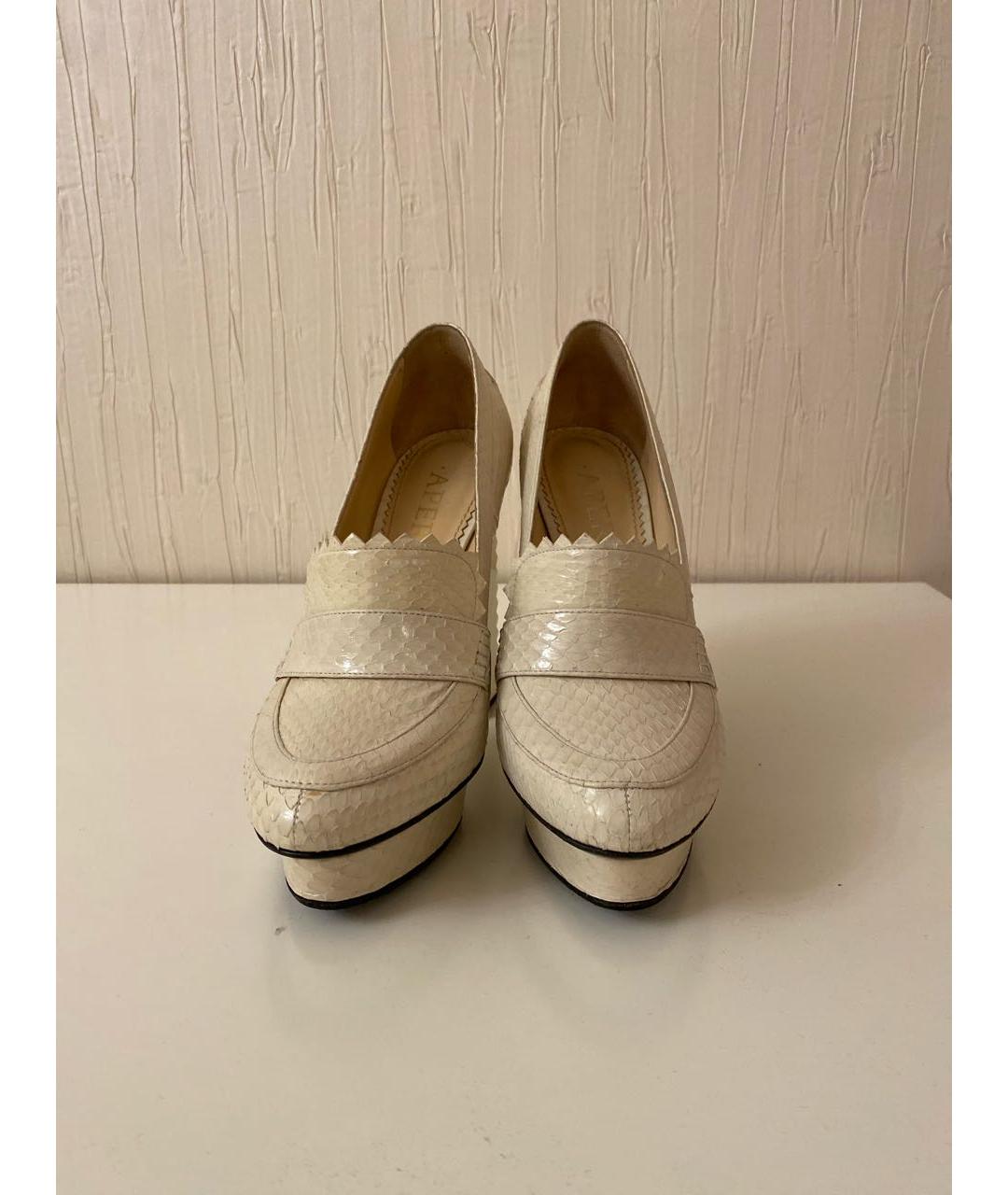 APERLAI Белые кожаные туфли, фото 2