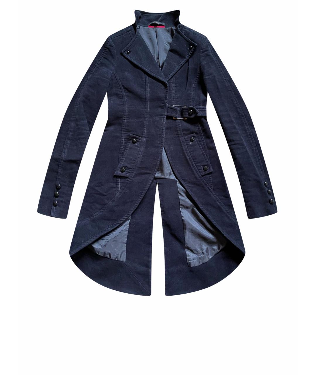 Celyn B Темно-синее бархатное пальто, фото 1