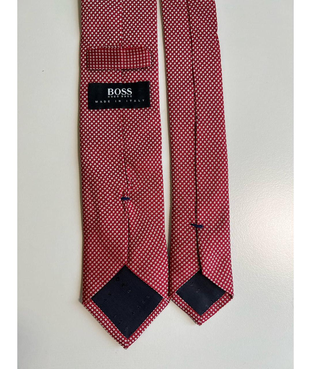 HUGO BOSS Красный шелковый галстук, фото 3