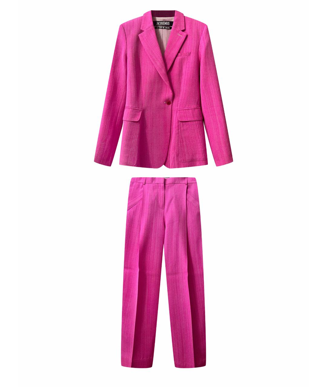 JACQUEMUS Розовый вискозный костюм с брюками, фото 1