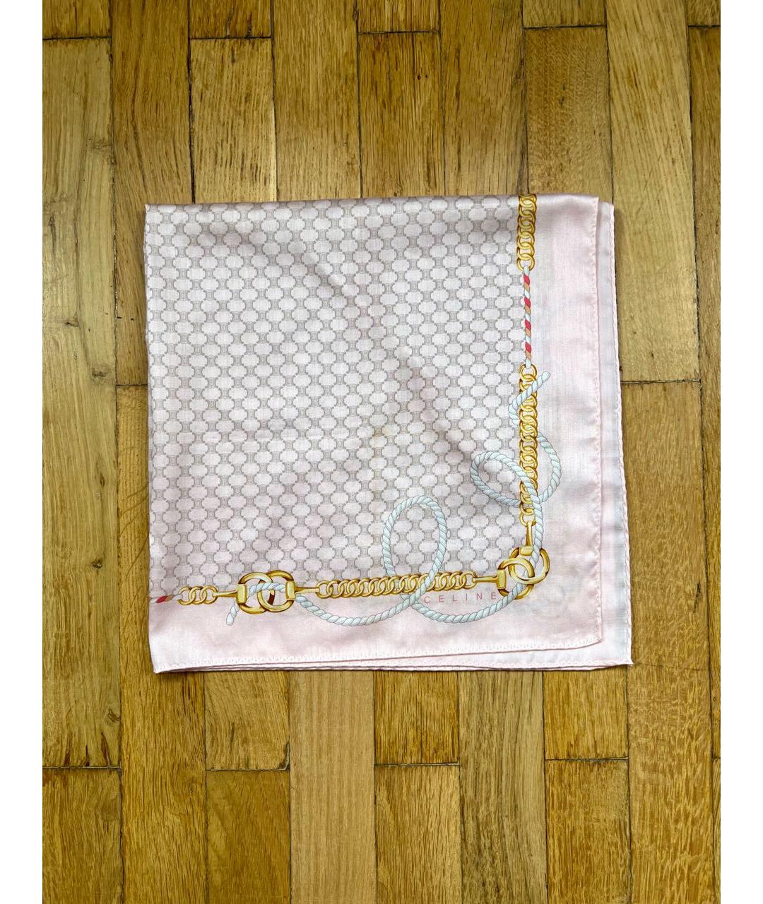 CELINE PRE-OWNED Розовый шелковый платок, фото 6