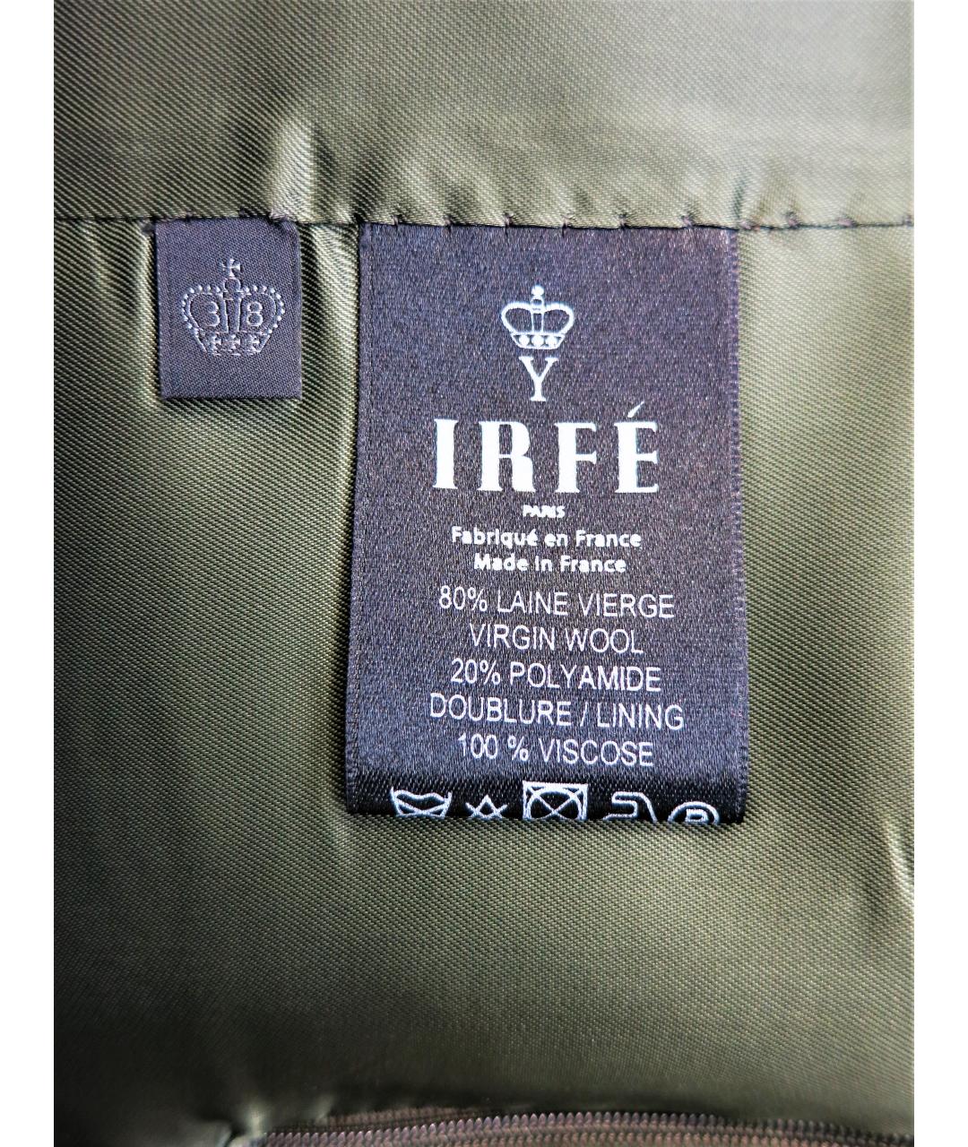 IRFE Хаки шерстяная юбка мини, фото 4