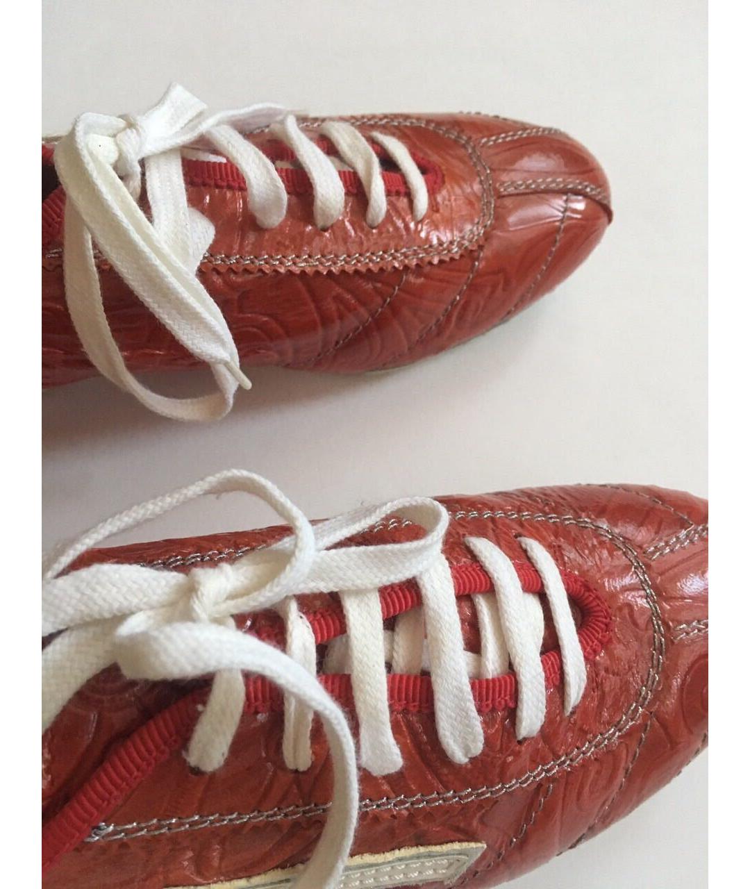 ETRO Красные кожаные кроссовки, фото 3
