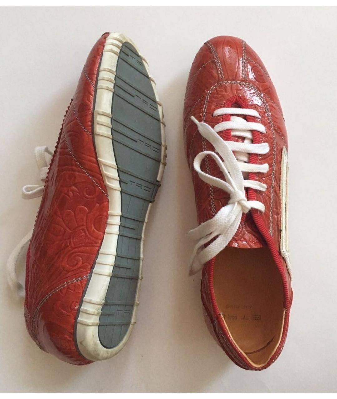 ETRO Красные кожаные кроссовки, фото 5