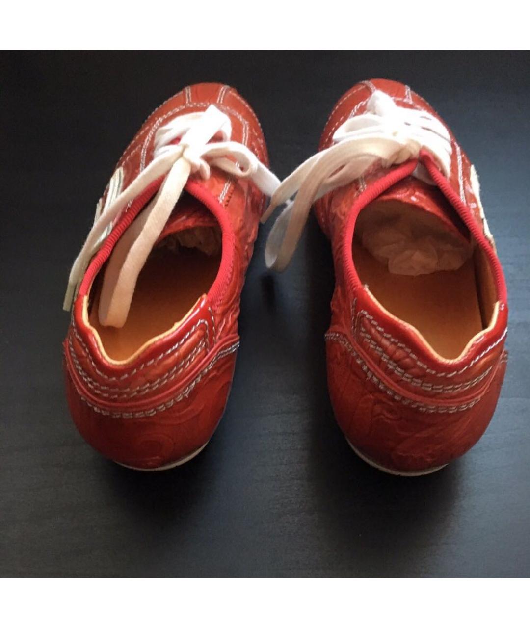 ETRO Красные кожаные кроссовки, фото 7