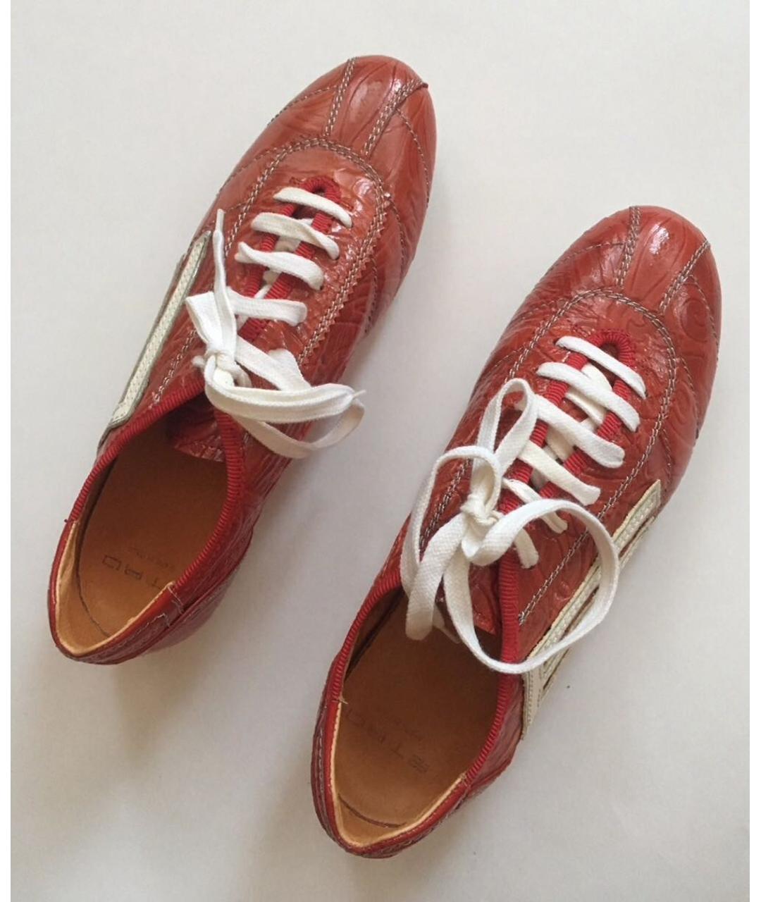 ETRO Красные кожаные кроссовки, фото 2