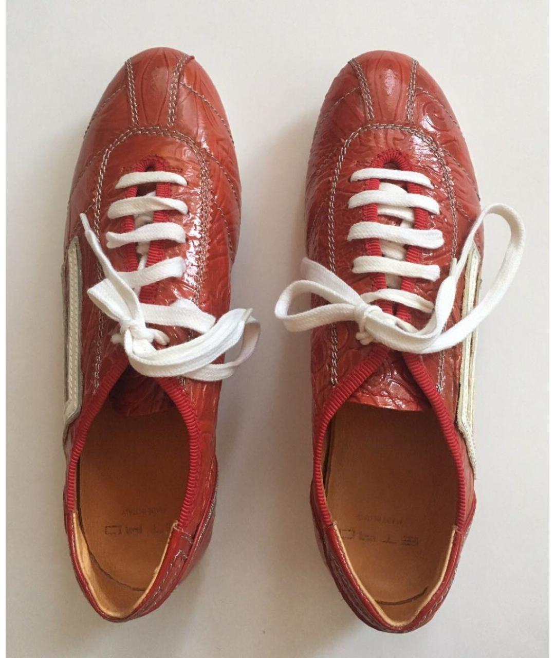 ETRO Красные кожаные кроссовки, фото 6