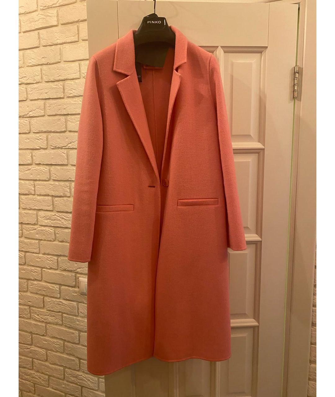 PINKO Розовое кашемировое пальто, фото 2