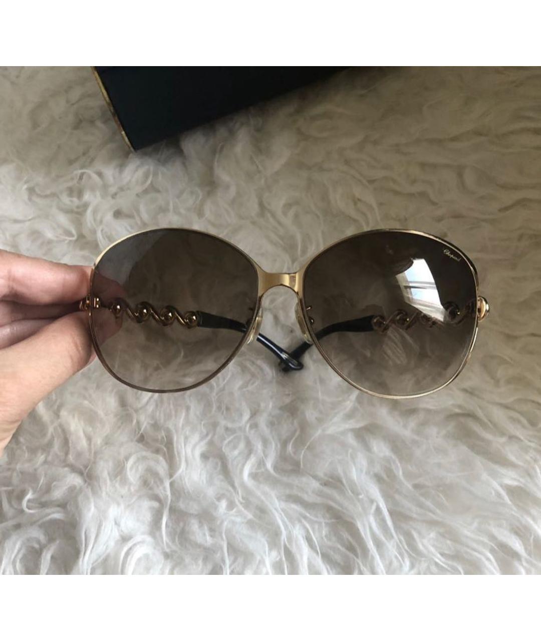 CHOPARD Золотые металлические солнцезащитные очки, фото 5