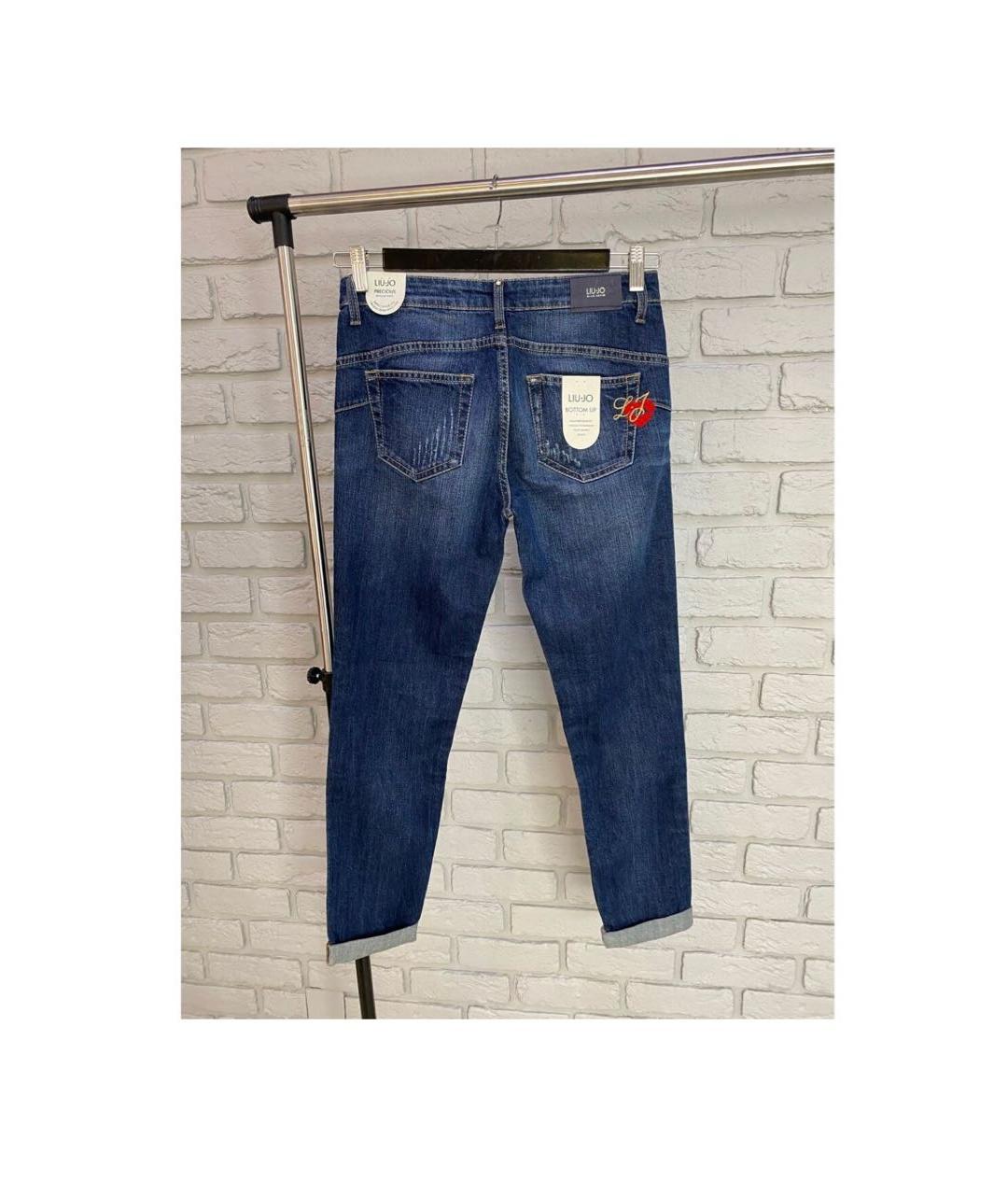 LIU JO Темно-синие хлопковые джинсы слим, фото 2