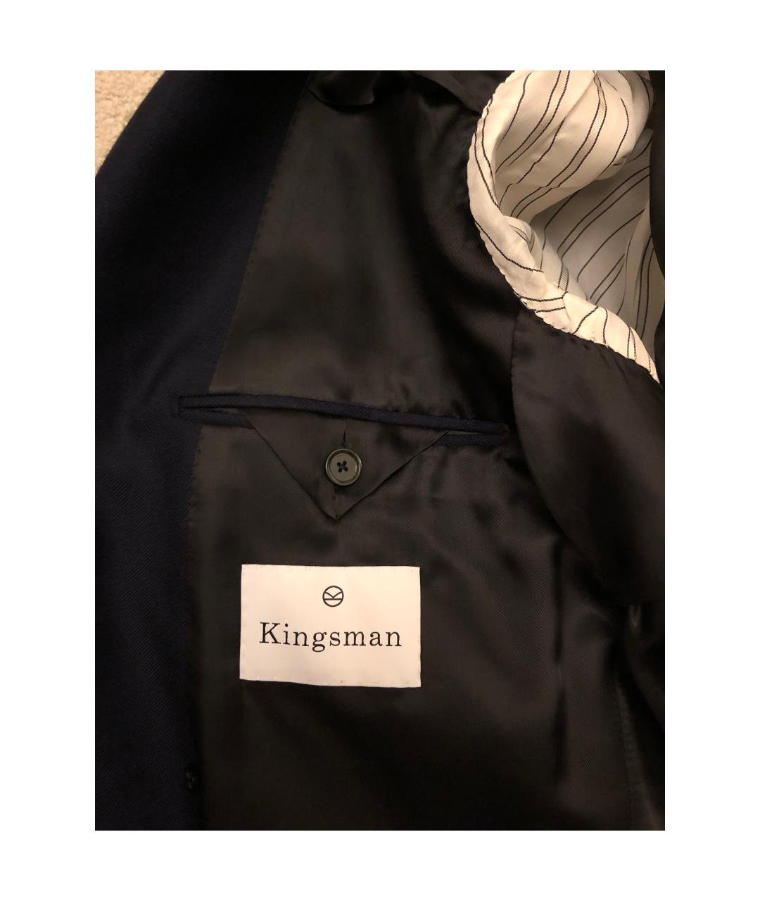 KINGSMAN Темно-синий шерстяной пиджак, фото 5