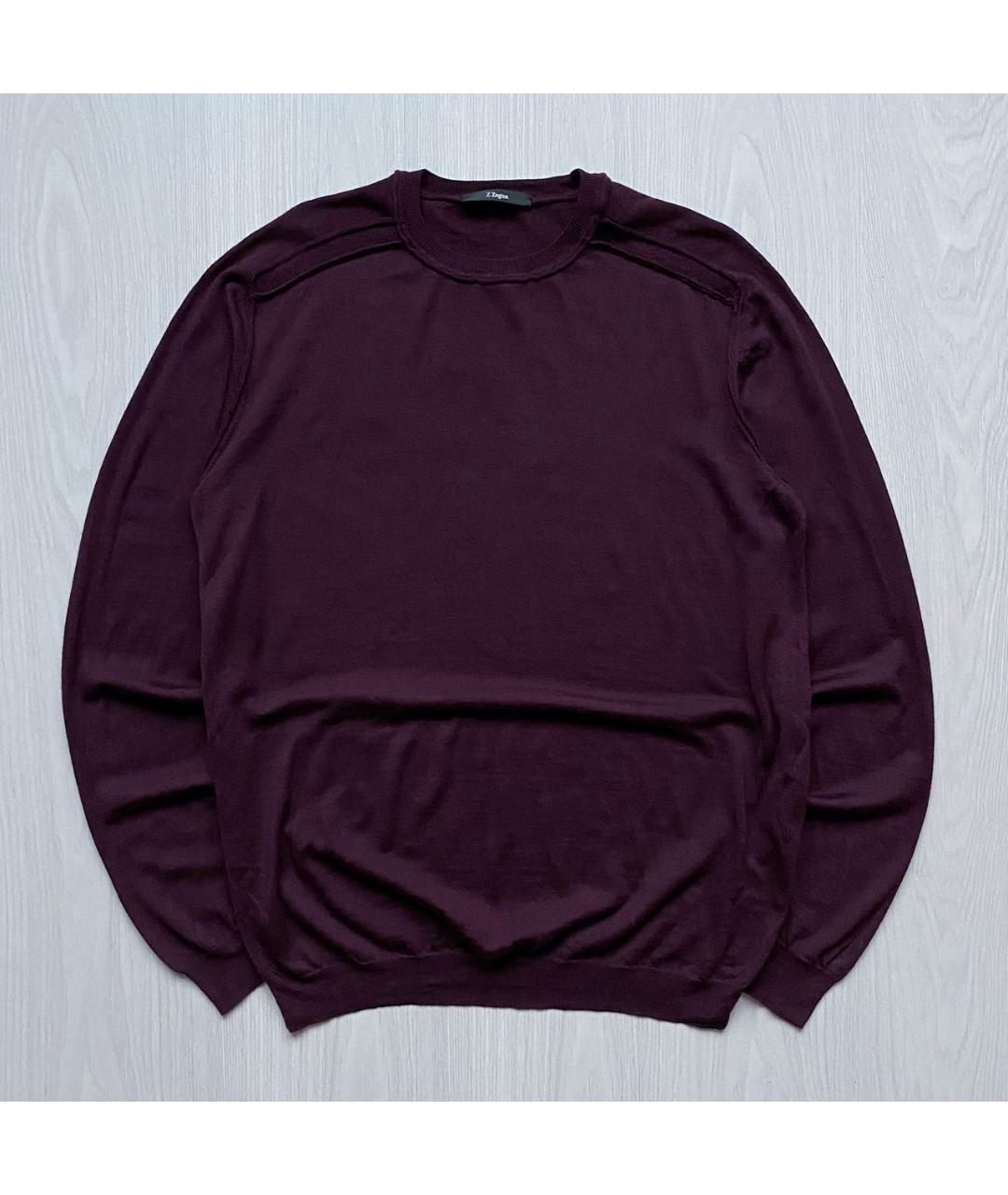 ERMENEGILDO ZEGNA Фиолетовый шерстяной джемпер / свитер, фото 9