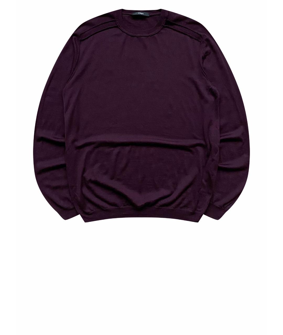 ERMENEGILDO ZEGNA Фиолетовый шерстяной джемпер / свитер, фото 1