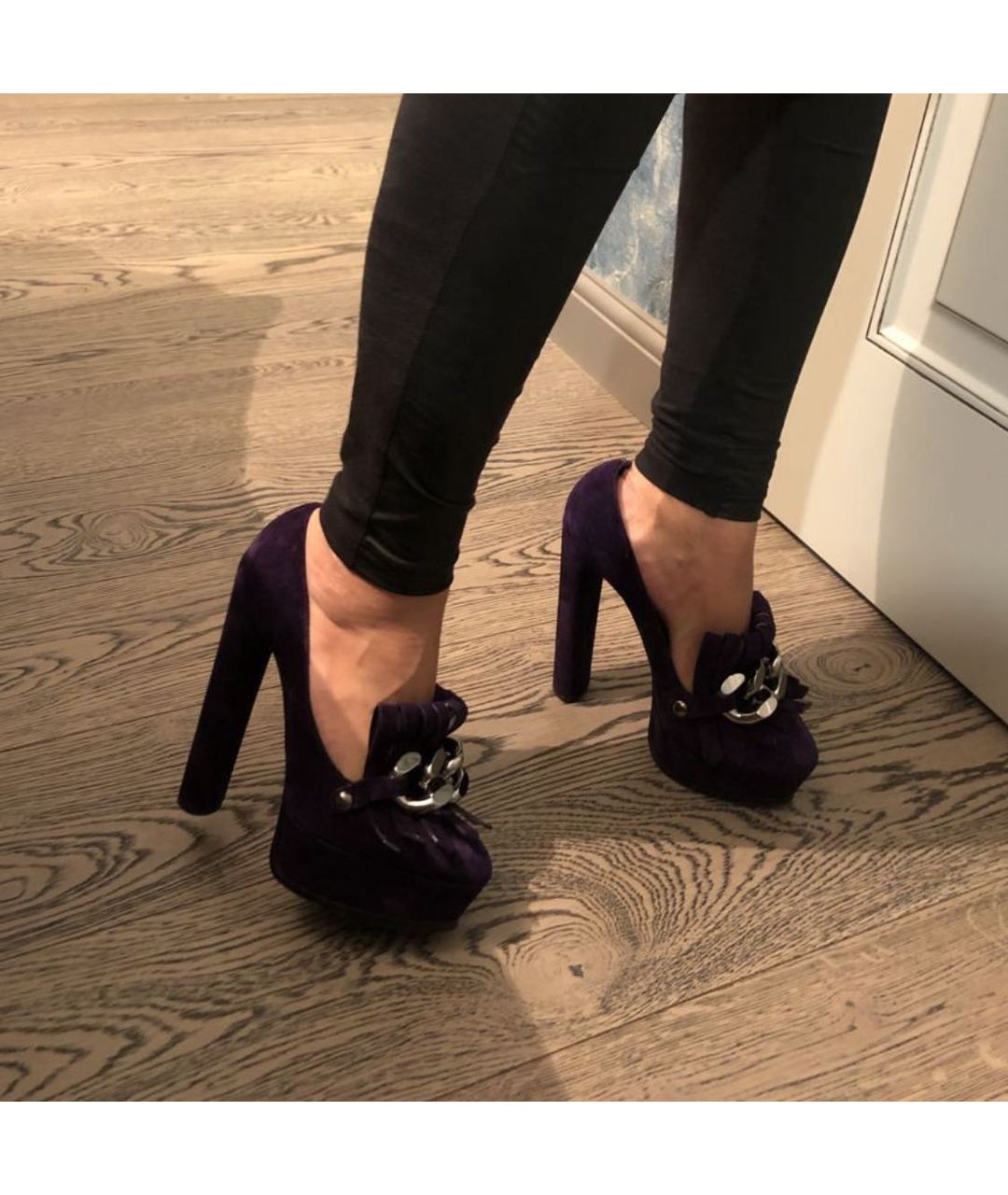 CASADEI Фиолетовые замшевые туфли, фото 4