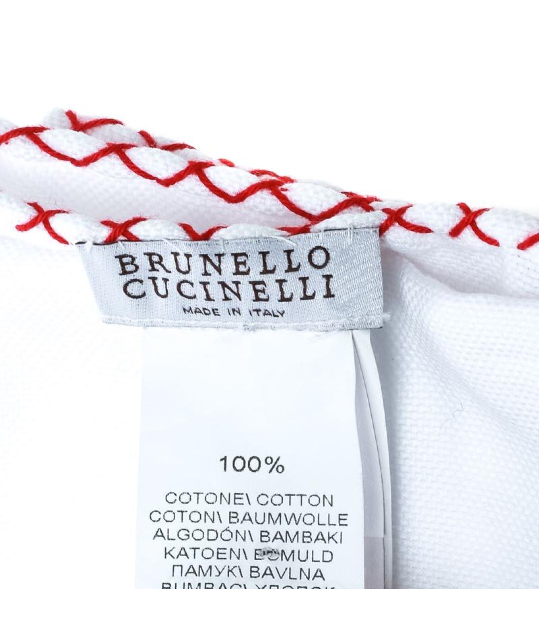 BRUNELLO CUCINELLI Белый тканевый платок, фото 4