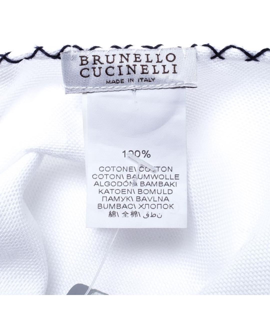 BRUNELLO CUCINELLI Белый тканевый платок, фото 7