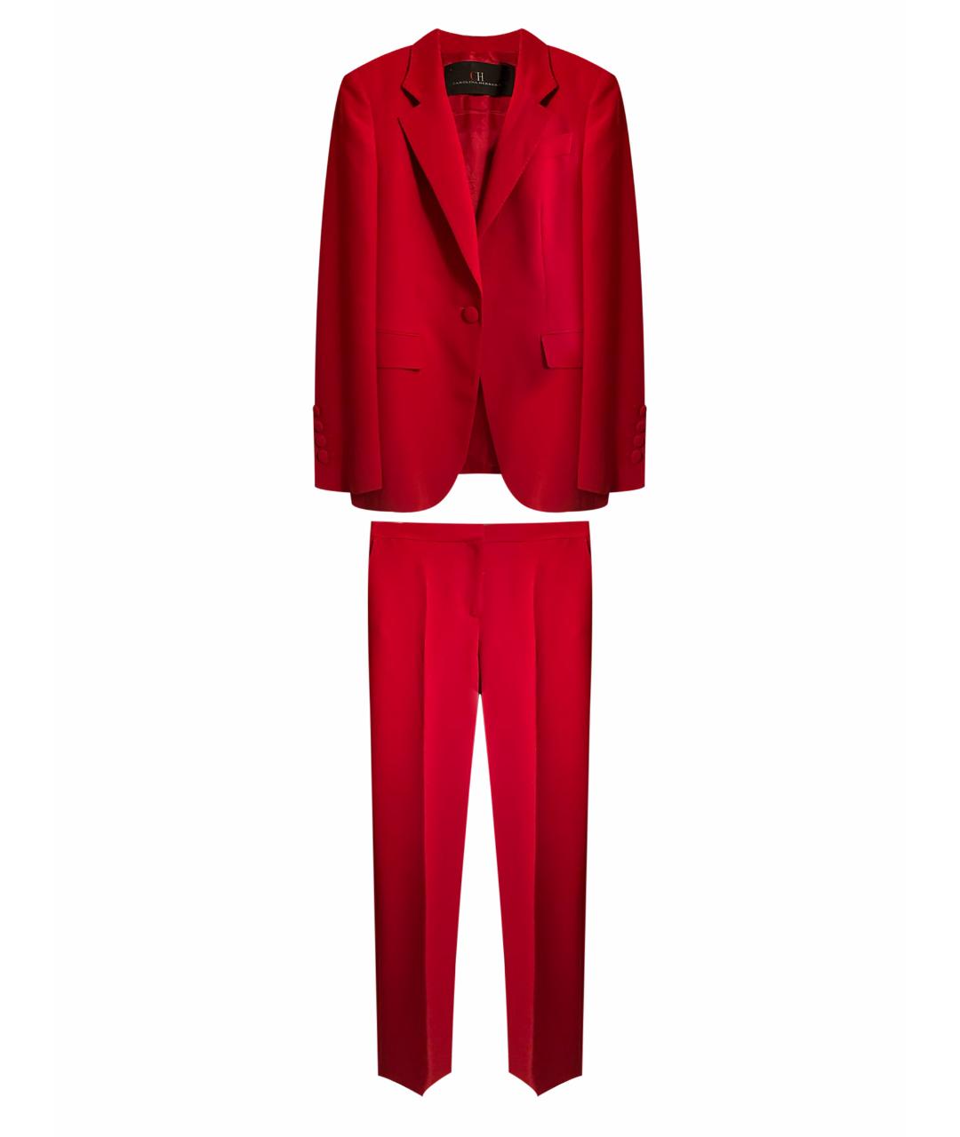 CAROLINA HERRERA Красный синтетический костюм с брюками, фото 7