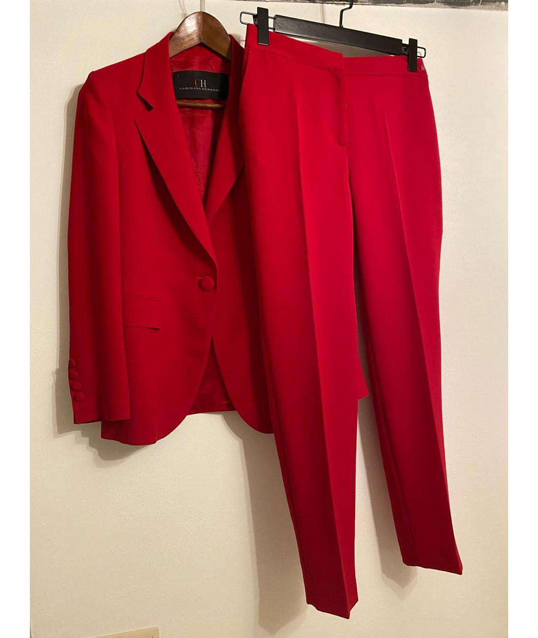 CAROLINA HERRERA Красный синтетический костюм с брюками, фото 2
