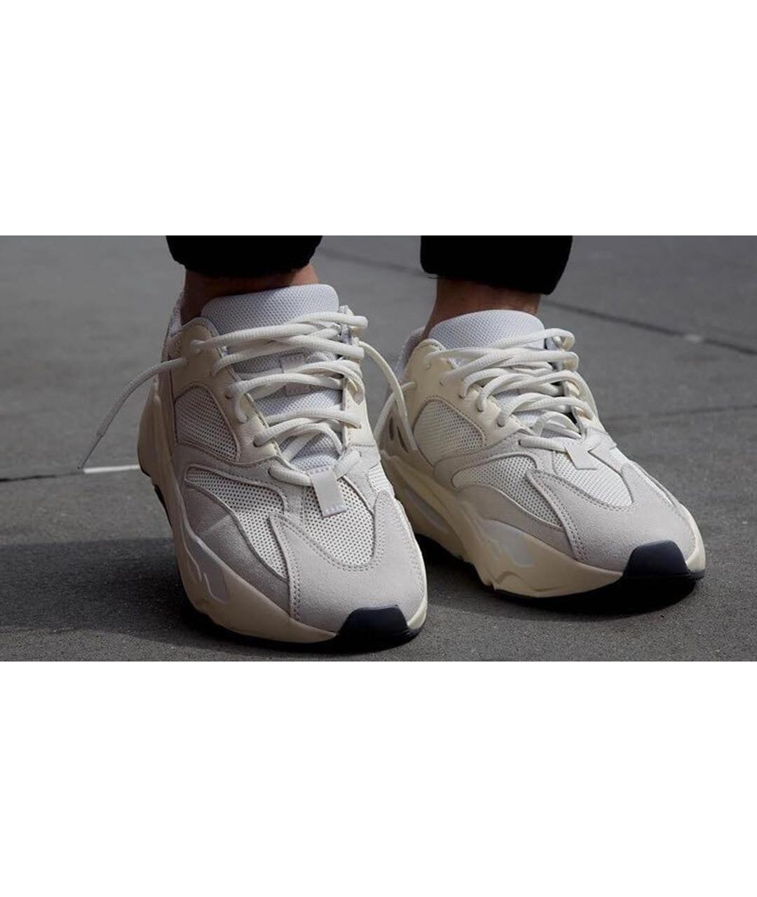 ADIDAS YEEZY Белые текстильные низкие кроссовки / кеды, фото 2
