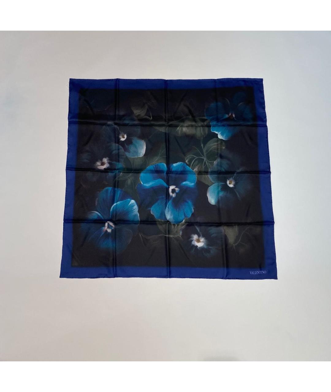 VALENTINO Синий шелковый платок, фото 3
