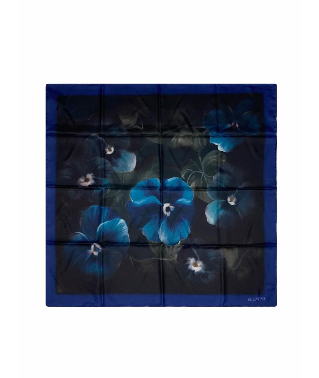 VALENTINO Синий шелковый платок, фото 1