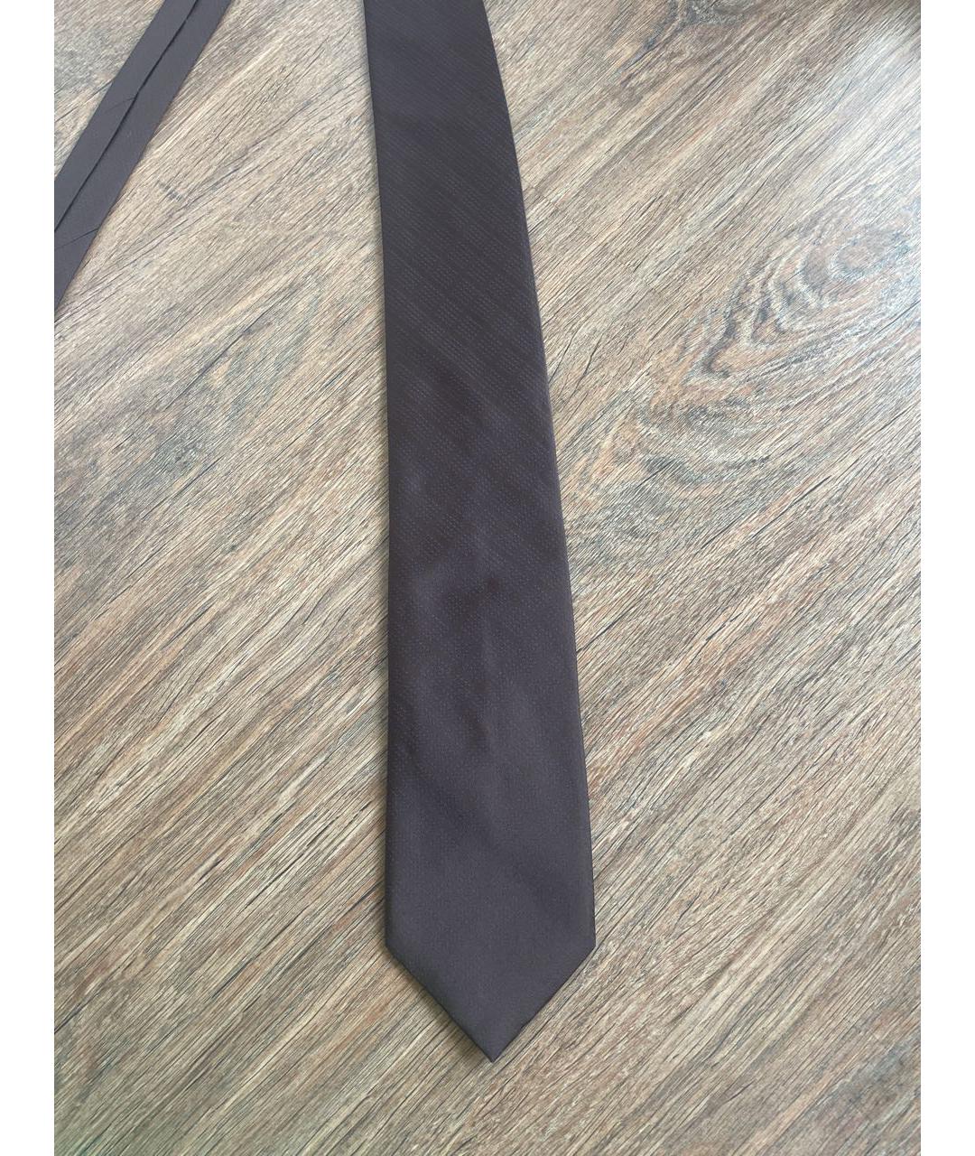 STEFANO RICCI Коричневый шелковый галстук, фото 7