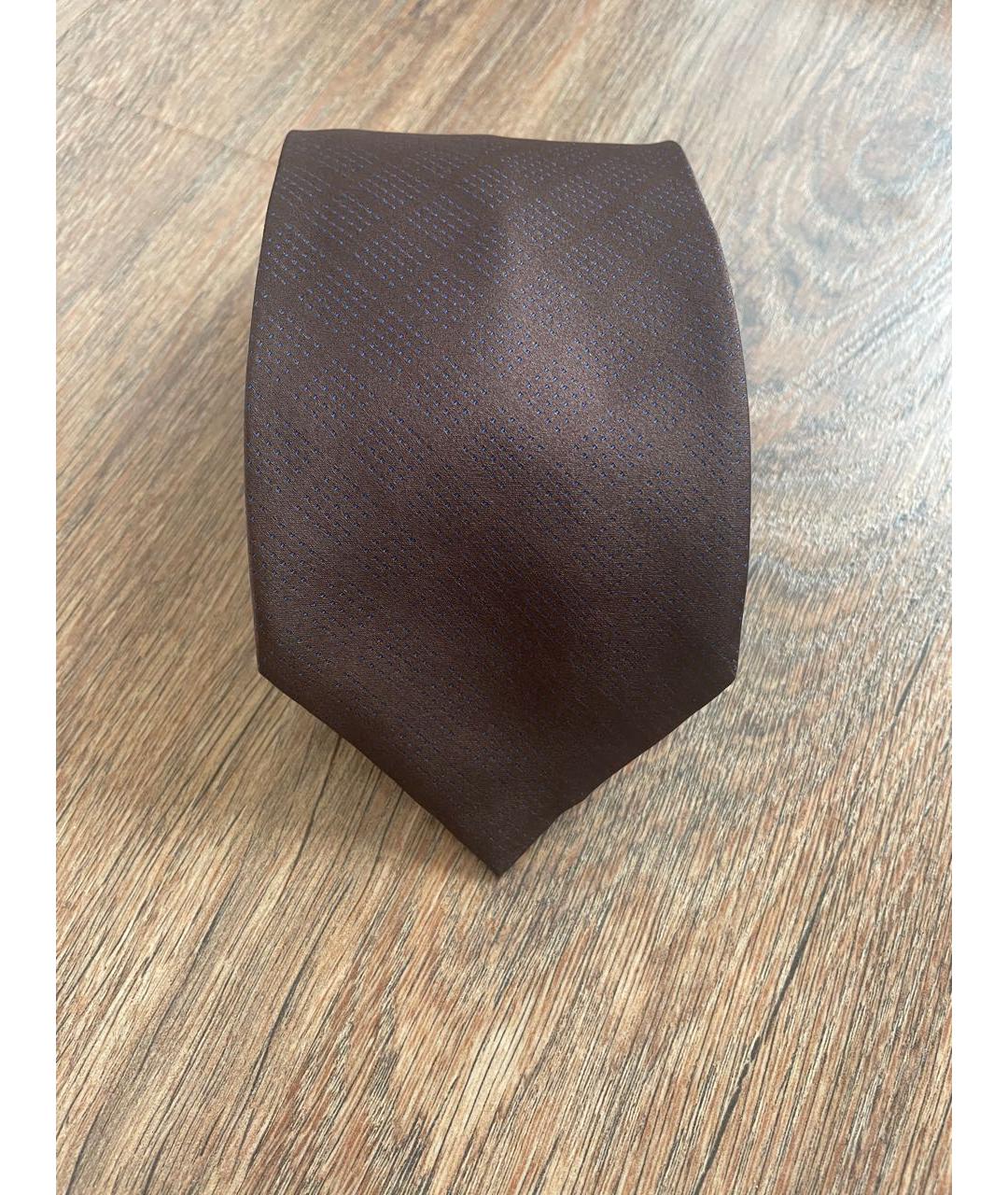 STEFANO RICCI Коричневый шелковый галстук, фото 6