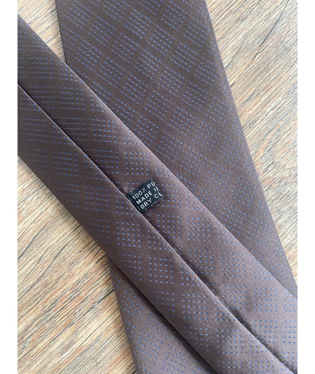 STEFANO RICCI Коричневый шелковый галстук, фото 4