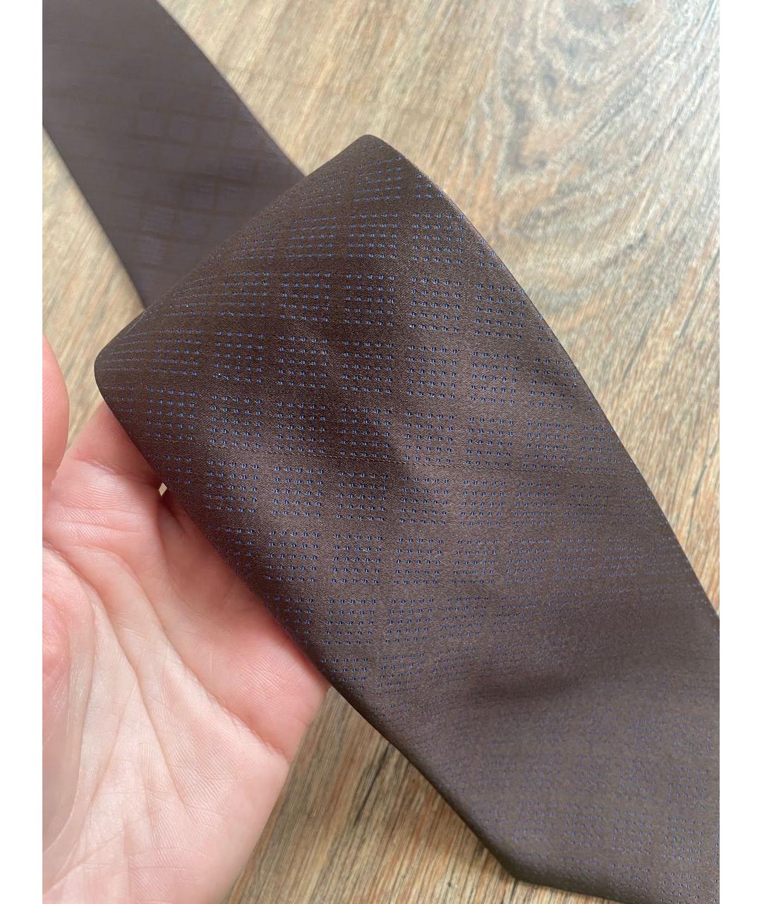 STEFANO RICCI Коричневый шелковый галстук, фото 2