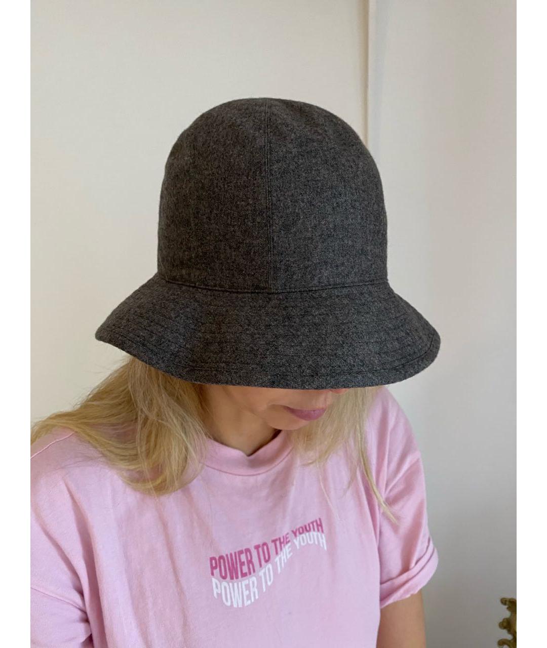 HERMES PRE-OWNED Антрацитовая кашемировая шляпа, фото 7