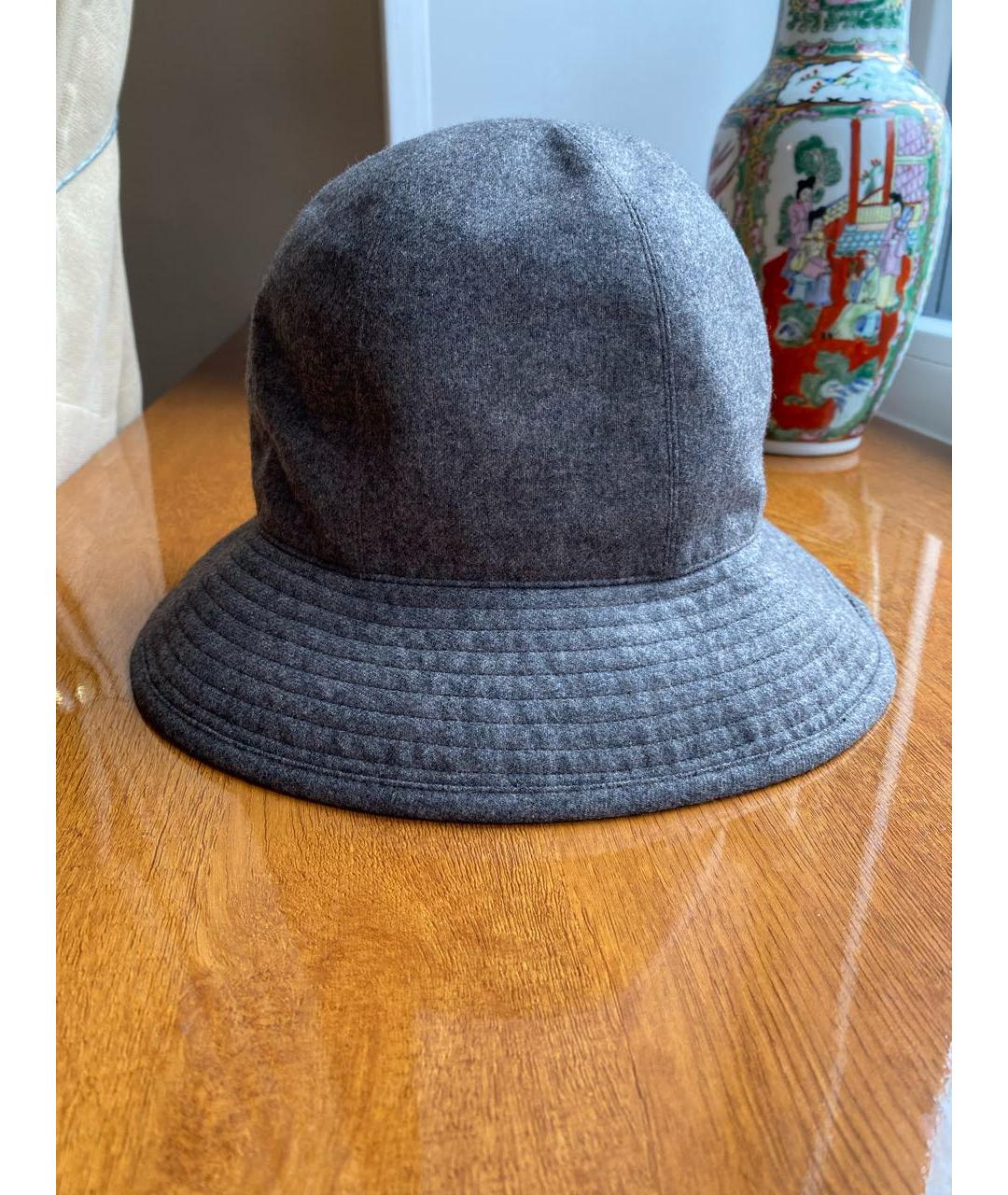 HERMES PRE-OWNED Антрацитовая кашемировая шляпа, фото 2